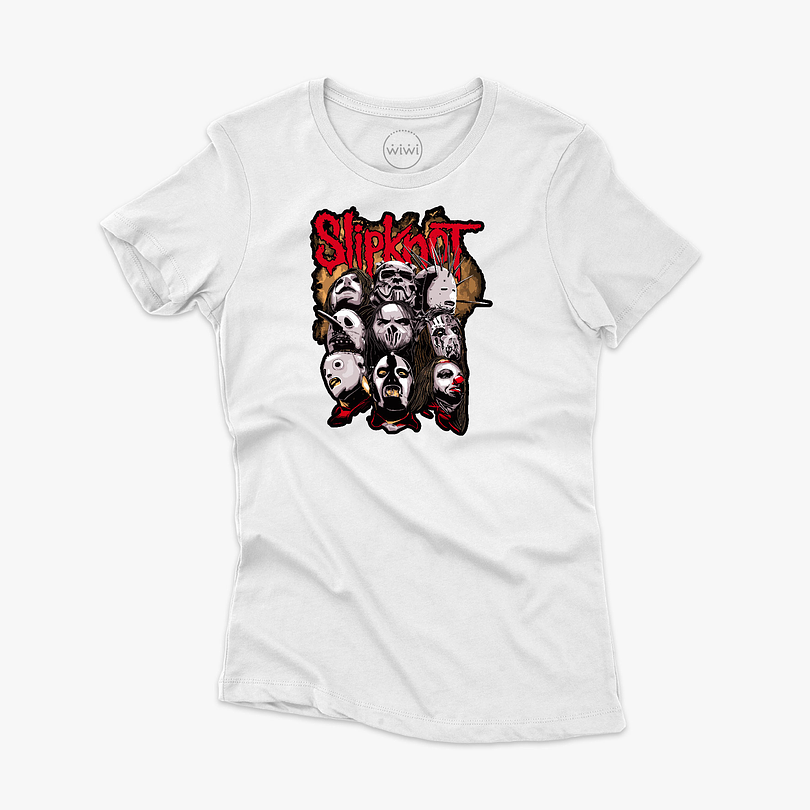 Polera premium Slipknot masks mujer 5