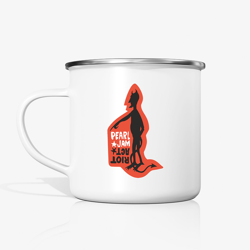Taza Pearl Jam Riot metalica enlozada 