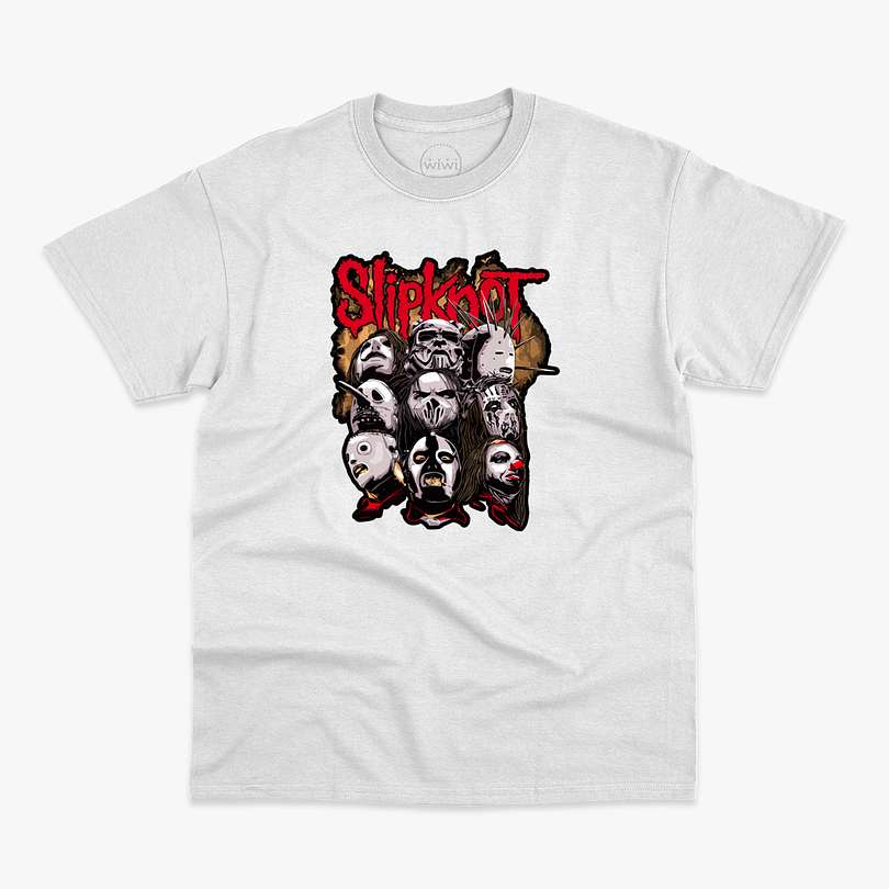 Polera premium Slipknot masks hombre 6