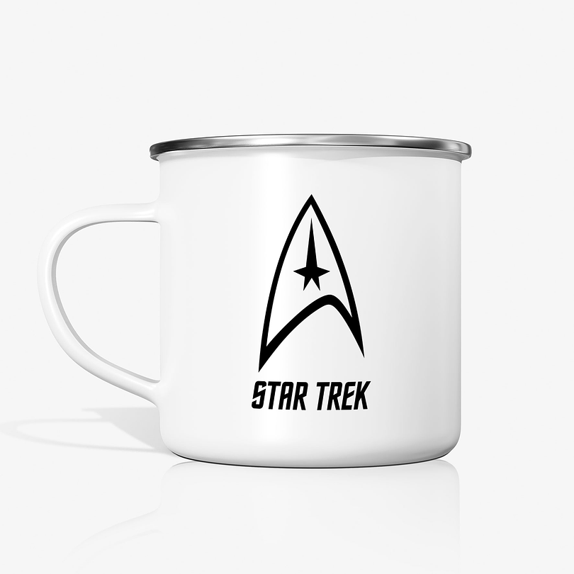 Taza Star Trek logo metalica enlozada 