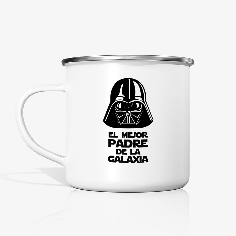Taza Mejor Padre de la galaxia metalica enlozada 