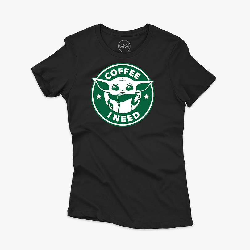 Polera premium Yoda Coffee mujer 1