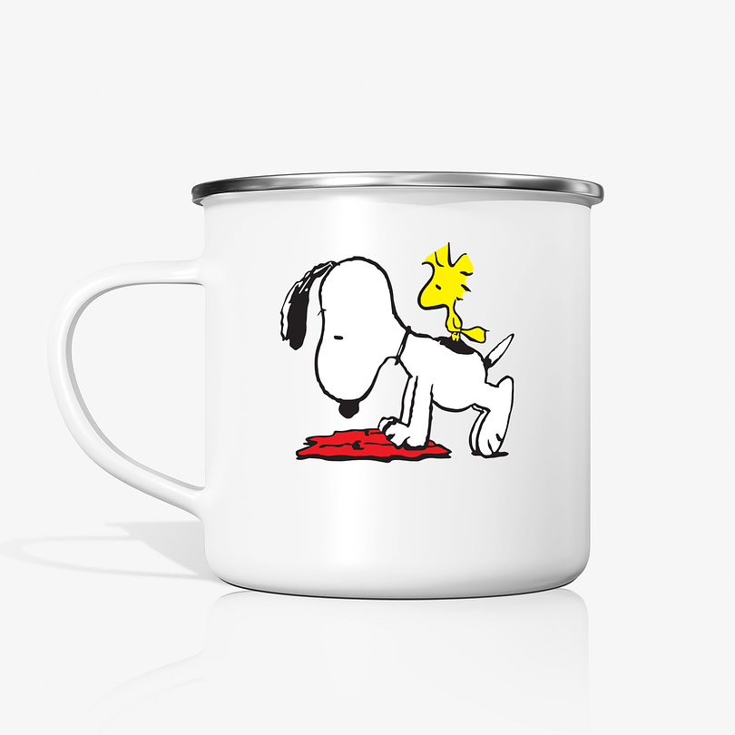 Taza Snoopy Training crossfit metalica enlozada 