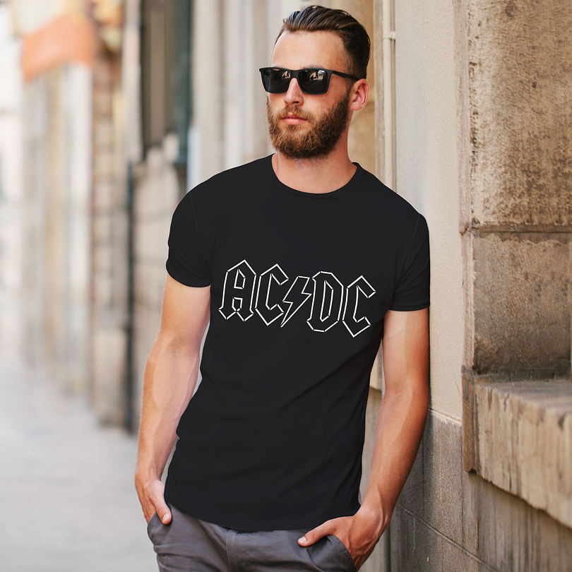 Polera premium AC/DC solid hombre 8