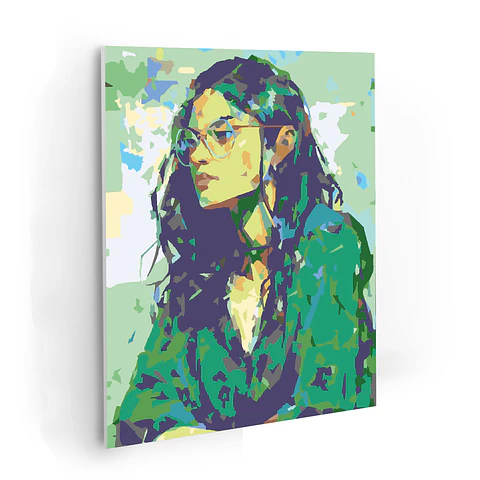 Mente Esmeralda - Kit de Pinturas por Números 34x45cm - Detalle Alto