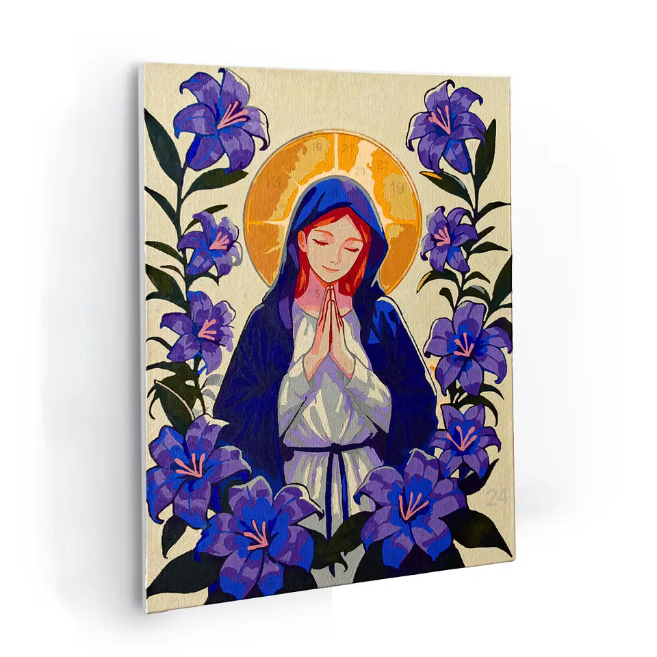 Virgen Maria - Kit de Pinturas por Números 34x45cm - Detalle Medio 1