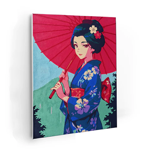 Geisha - Kit de Pinturas por Números 34x45cm - Detalle Medio
