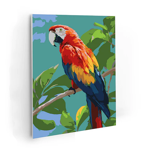 Guacamaya   - Kit de Pinturas por Números 34x45cm - Detalle Medio