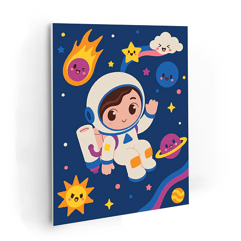 Astronauta Guardian del Bosque - Kit de Pinturas por Números 25x34cm - Detalle Bajo