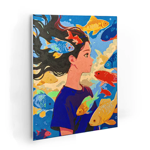 Sueño Azul - Kit de Pinturas por Números 34x45cm - Detalle Alto