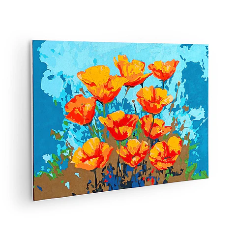 California poppies - Kit de Pinturas por Números 34x45cm - Detalle Alto