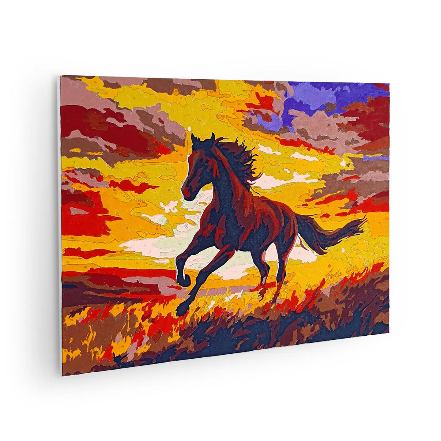 Caballo, puesta de sol  - Kit de Pinturas por Números 34x45cm - Detalle Alto 1