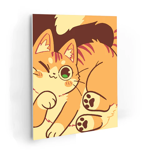 Gato Encerrado - Kit de Pinturas por Números 20x25cm - Detalle Bajo