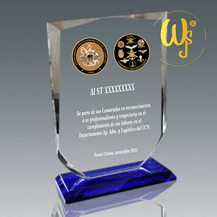 Galvano Cristal Escudo FR 19