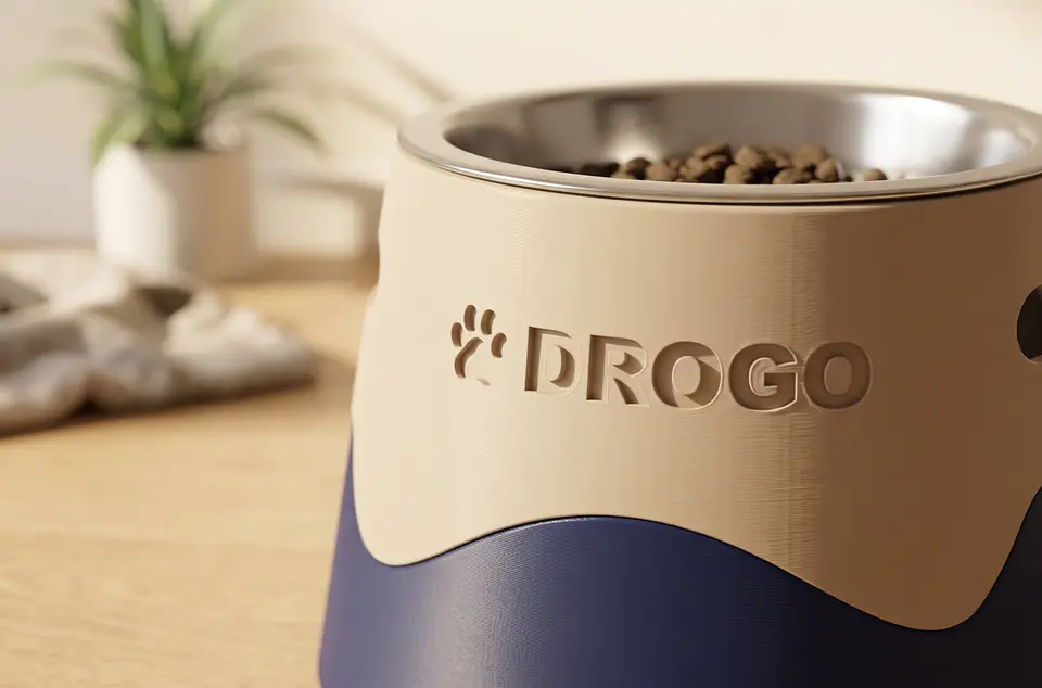 Comedouro Elevado Personalizado para Cães e Gatos | Suporte Ergonómico em PETG + Taça Inox 2