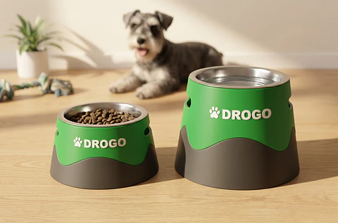 Comedouro Elevado Personalizado para Cães e Gatos | Suporte Ergonómico em PETG + Taça Inox