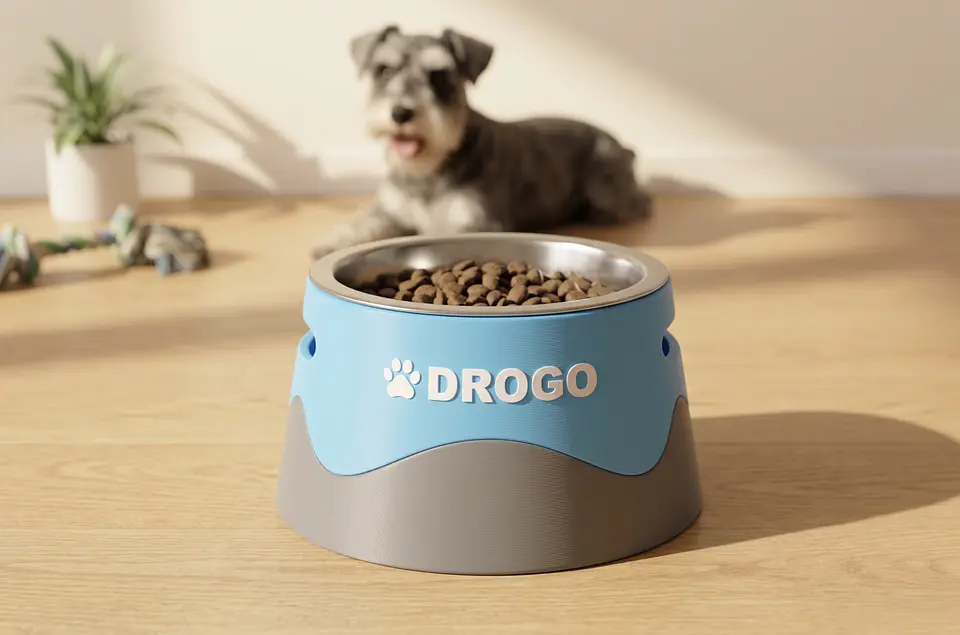 Comedouro Elevado Personalizado para Cães e Gatos | Suporte Ergonómico em PETG + Taça Inox 4