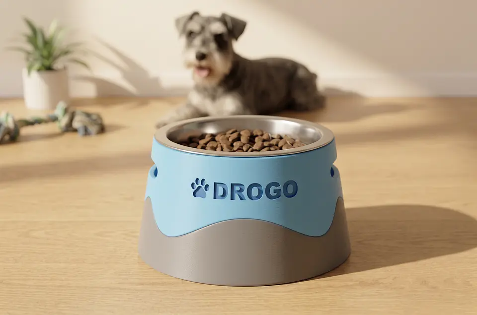Comedouro Elevado Personalizado para Cães e Gatos | Suporte Ergonómico em PETG + Taça Inox 5