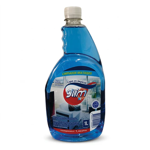 Limpiavidrios Multiuso Glim (1 Litro Gatillo, Recarga y 5 Litros)