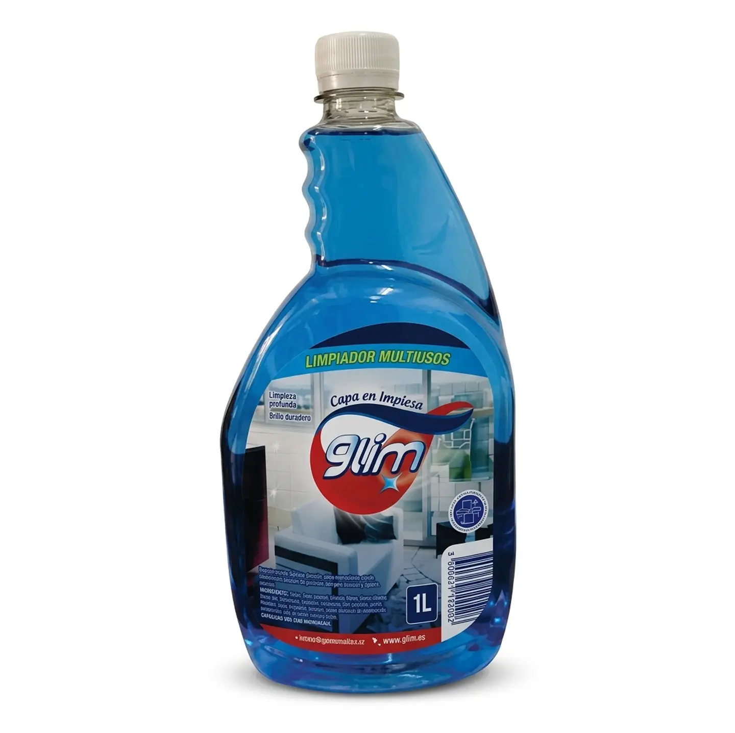 Limpiavidrios Multiuso Glim (1 Litro Gatillo, Recarga y 5 Litros) 2