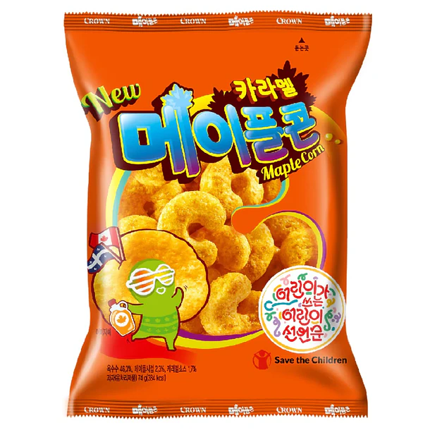 Crown Snack Caramel Corn - Maple 74g 
