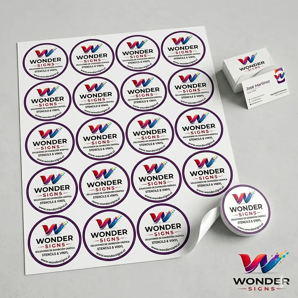 Stickers laminados - Adhesivo blanco 1