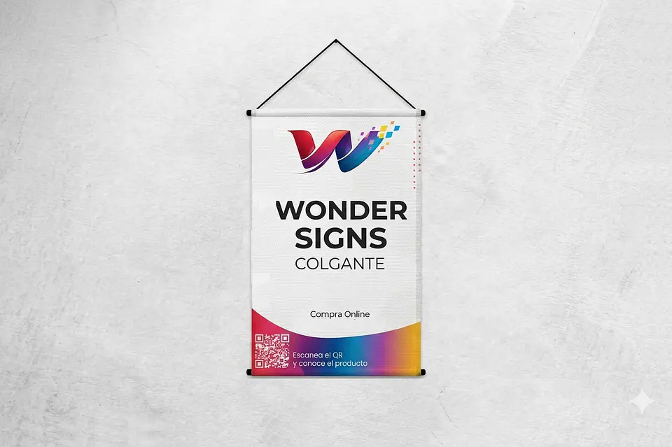 Pendón colgante tela PVC 1