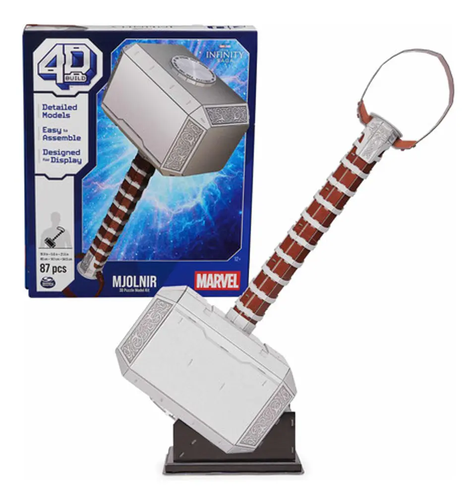 4D Build - Marvel Thor Martillo Mjolnir Kit Puzzle 3D 1