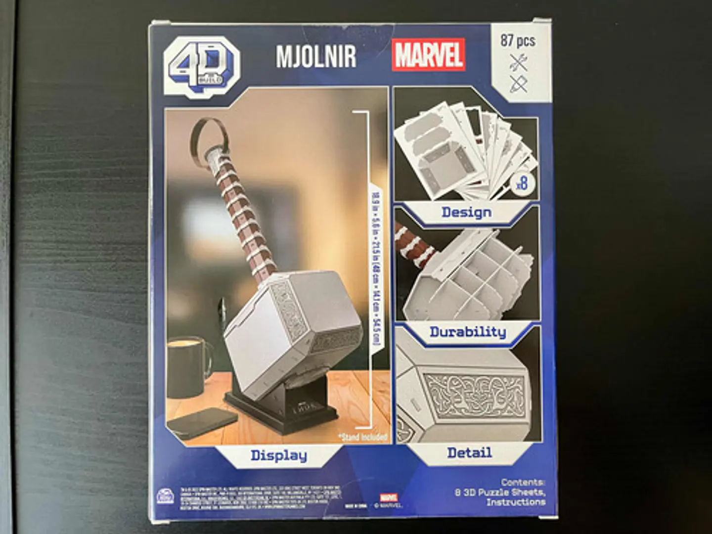 4D Build - Marvel Thor Martillo Mjolnir Kit Puzzle 3D 4