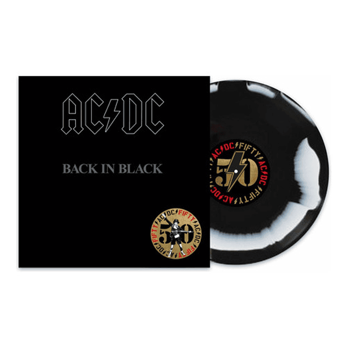AC/DC - Back In Black - Vinilo Blanco Y Negro 50 Aniversario | WonderBox
