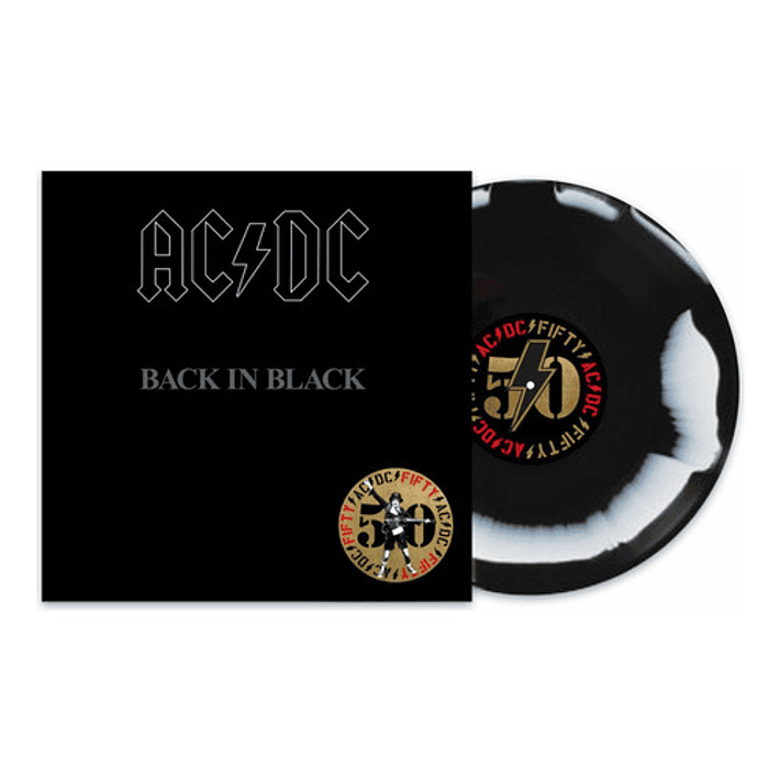 AC/DC - Back In Black - Vinilo Blanco Y Negro 50 Aniversario 1