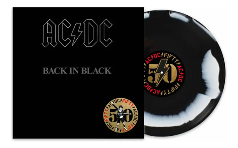 AC/DC - Back In Black - Vinilo Blanco Y Negro 50 Aniversario 1