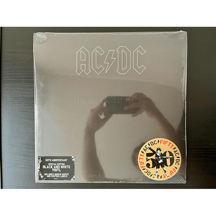 AC/DC - Back In Black - Vinilo Blanco Y Negro 50 Aniversario | WonderBox