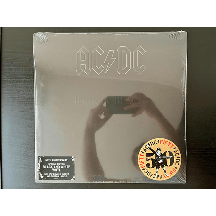 AC/DC - Back In Black - Vinilo Blanco Y Negro 50 Aniversario 2