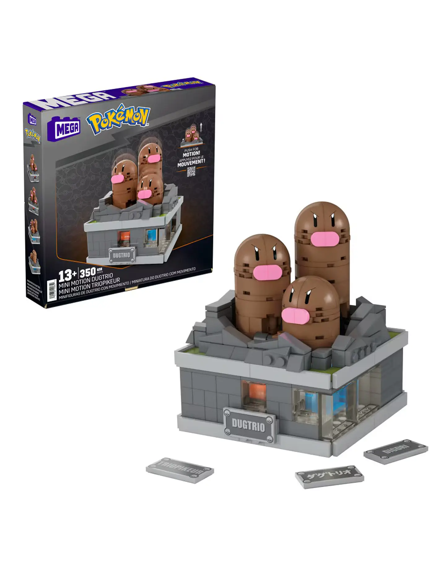 MEGA Pokémon - Minifigura de Dugtrio con movimiento 1