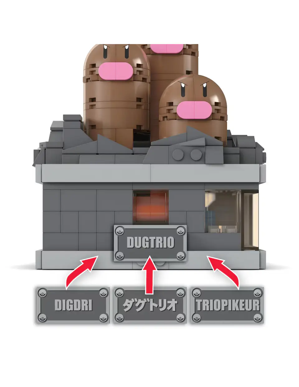 MEGA Pokémon - Minifigura de Dugtrio con movimiento 3