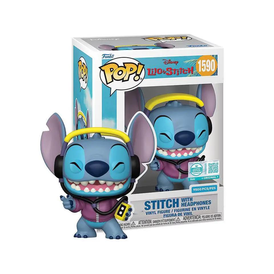 Funko POP! Disney: Lilo & Stitch - Stitch with Music Headphones Edición Limitada 3