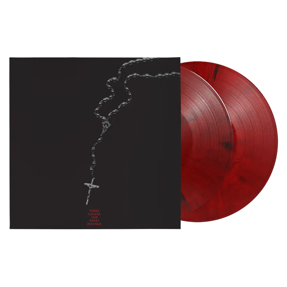 My Chemical Romance – Three Cheers For Sweet Revenge - Vinilo Red & Black Marble Edición 20th Aniversario 1