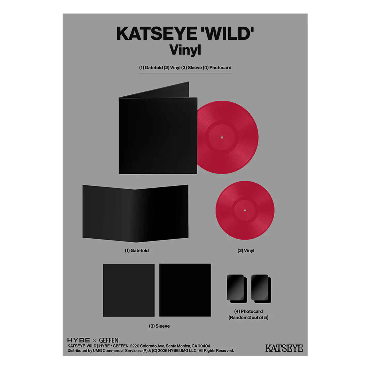 (PREVENTA) KATSEYE - WILD - Vinilo (LP) Crimson Firmado 8