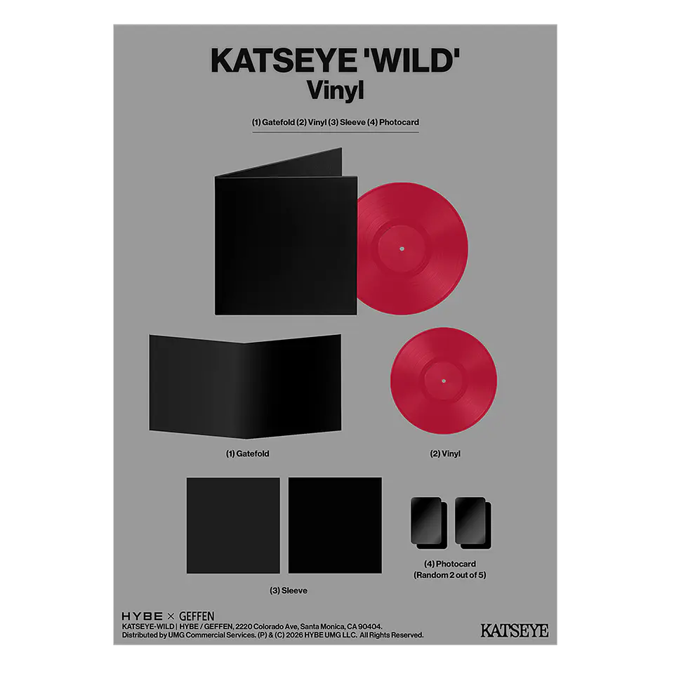 (PREVENTA) KATSEYE - WILD - Vinilo (LP) Crimson Firmado 8