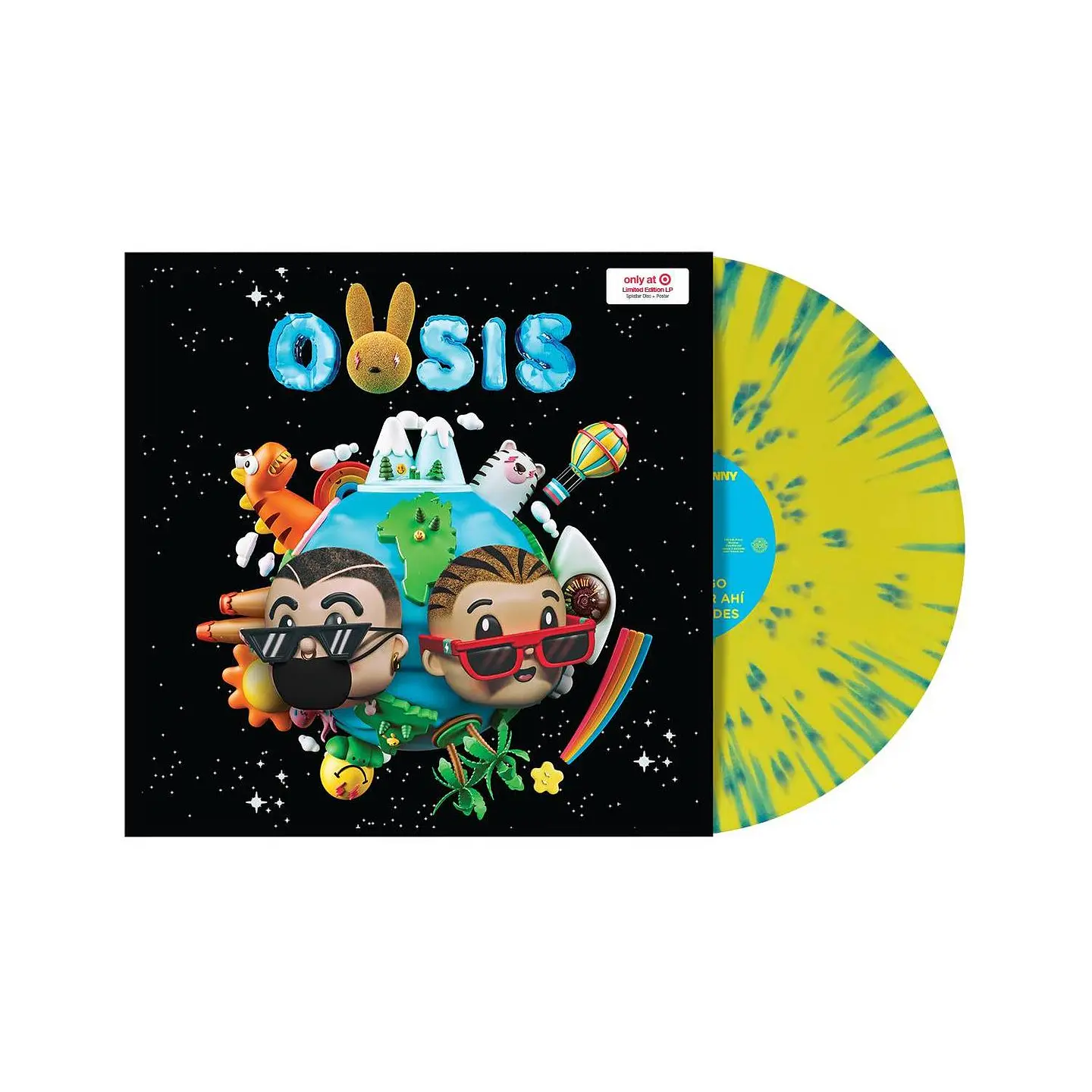 (PREVENTA) J. Balvin & Bad Bunny - Oasis - Vinilo (LP) Azul Y Amarillo Splatter 1