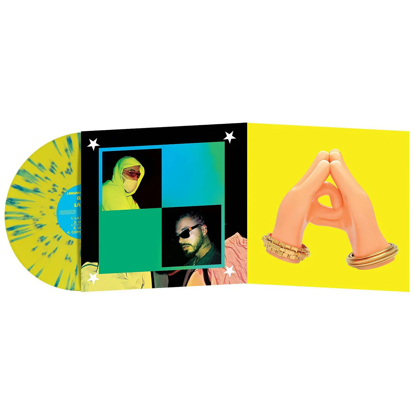 (PREVENTA) J. Balvin & Bad Bunny - Oasis - Vinilo (LP) Azul Y Amarillo Splatter 4