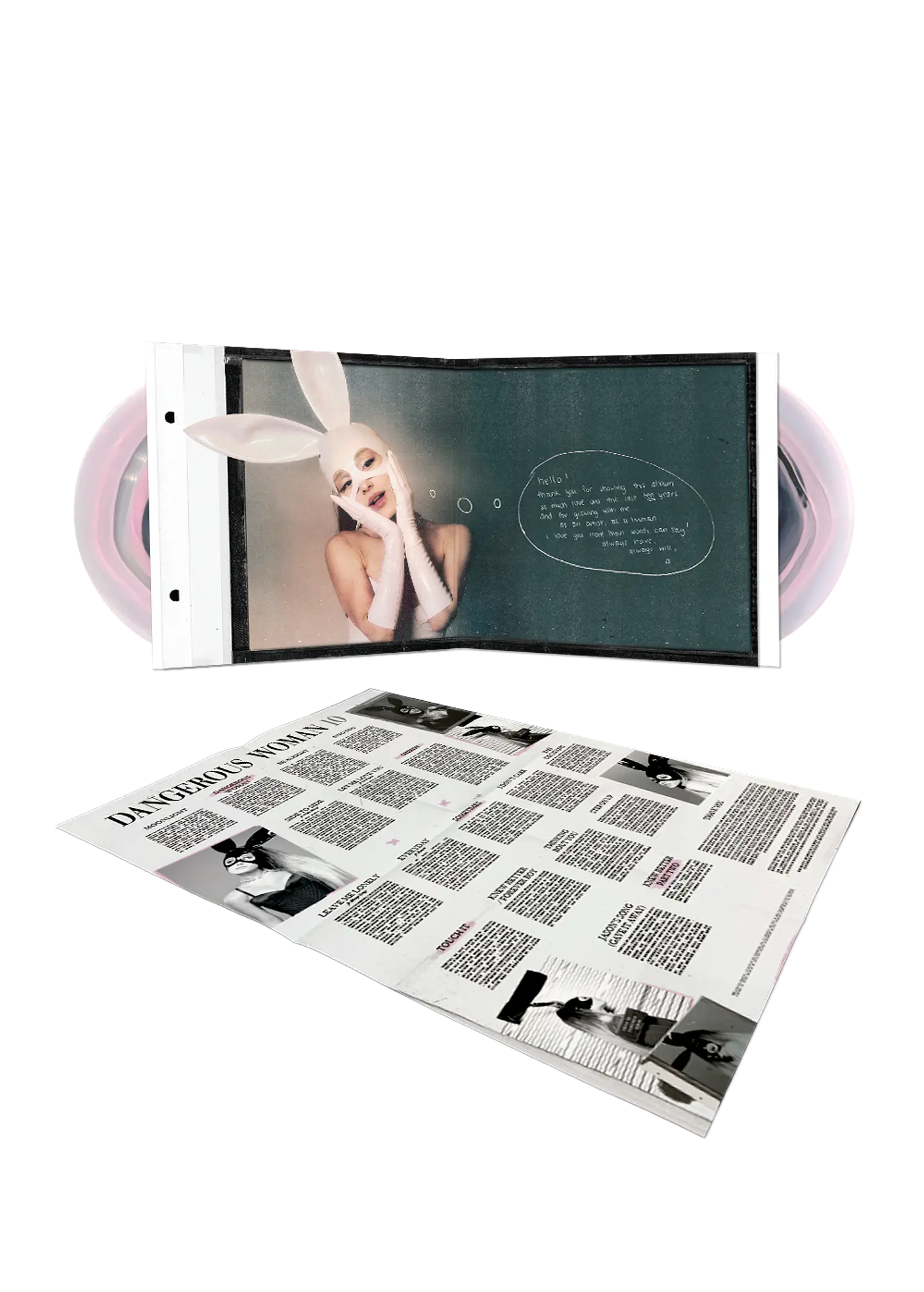 (PREVENTA) Ariana Grande - Dangerous Woman - Vinilo (2LP) Pink And Black In Clear (Tenth Anniversary Edition)  3