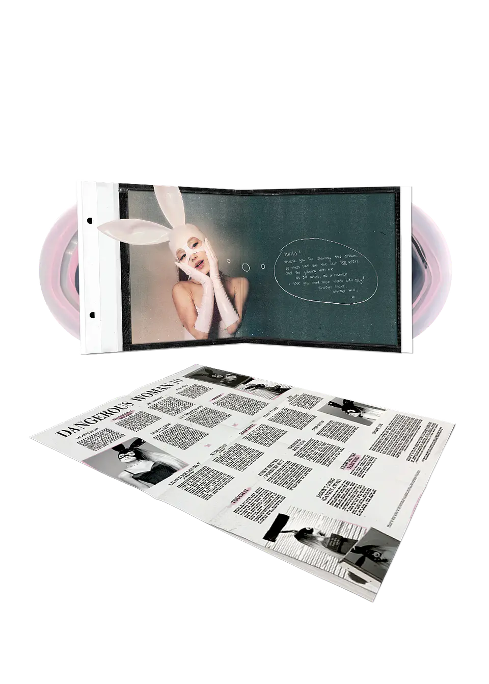 (PREVENTA) Ariana Grande - Dangerous Woman - Vinilo (2LP) Pink And Black In Clear (Tenth Anniversary Edition)  3