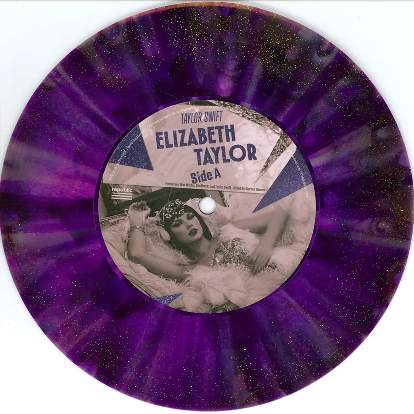 Taylor Swift - Elizabeth Taylor - Vinilo 7” (RSD 2026) Cry My Eyes Violet Glitter 2