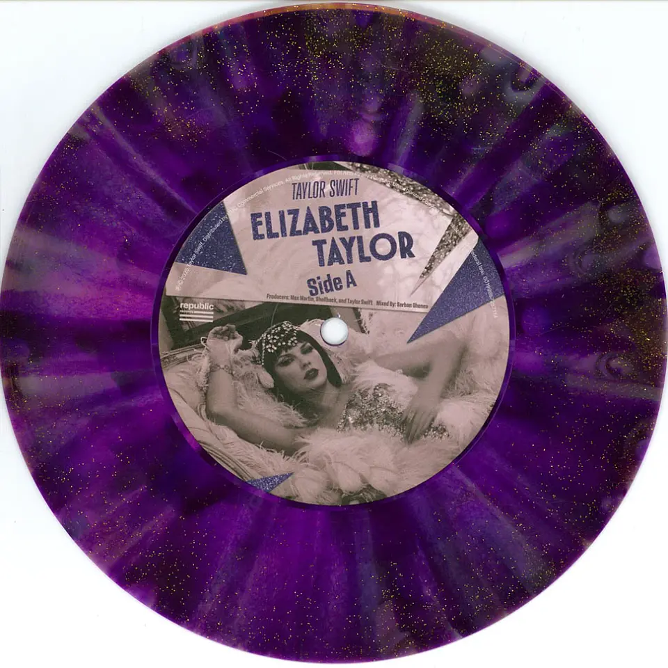 Taylor Swift - Elizabeth Taylor - Vinilo 7” (RSD 2026) Cry My Eyes Violet Glitter 2