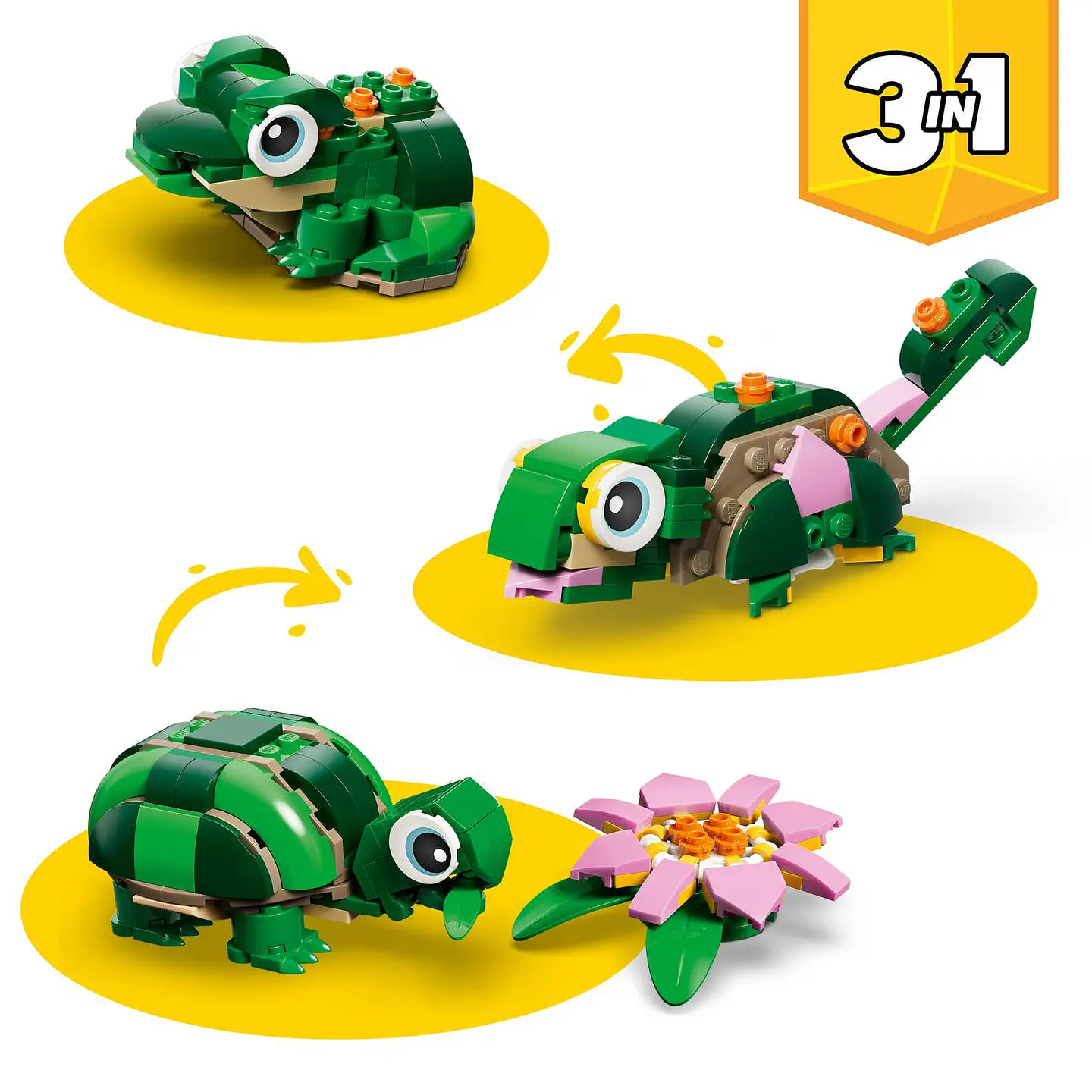 LEGO - Creator 3 en 1 - Tortuga con Flor de Nenúfar (31377) 3