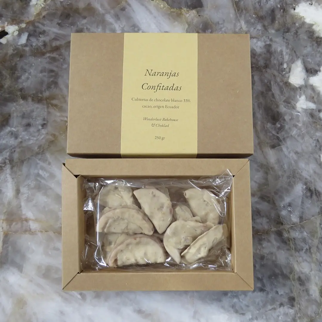 Naranjas Confitadas | cubiertas de chocolate blanco 33% cacao | 250gr 1