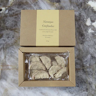 Naranjas Confitadas | cubiertas de chocolate blanco 33% cacao | 250gr