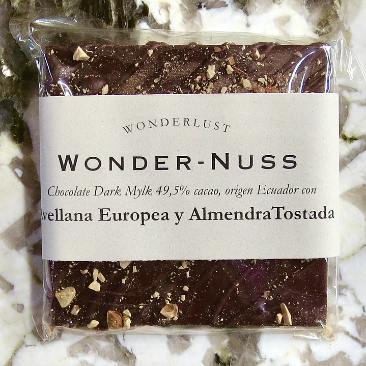 Wonder-Nuss: Chocolate Dark Mylk 49,5% con Almendra y Avellana Tostada | 100 gr 1